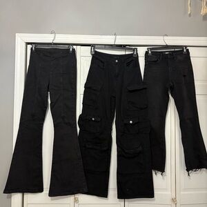 BUNDLE of high rise flare cargo straight leg cropped Women's Jeans Collection